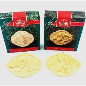 #1 & #2 Heavenly Angels Collector's Series Hallmark Keepsake Ornaments 1991 1992